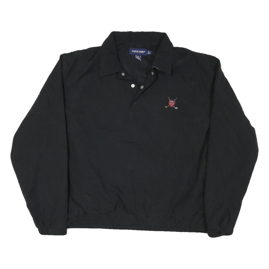 POLO SPORT RALPH LAUREN Mens Black Pullover Sweatshirt L Polo Golf Collar