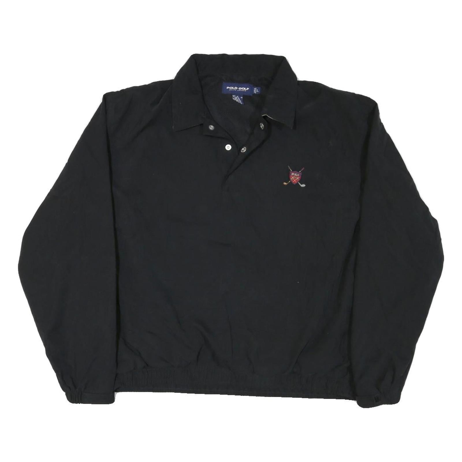 POLO SPORT RALPH LAUREN Mens Black Pullover Sweatshirt L Polo Golf Collar