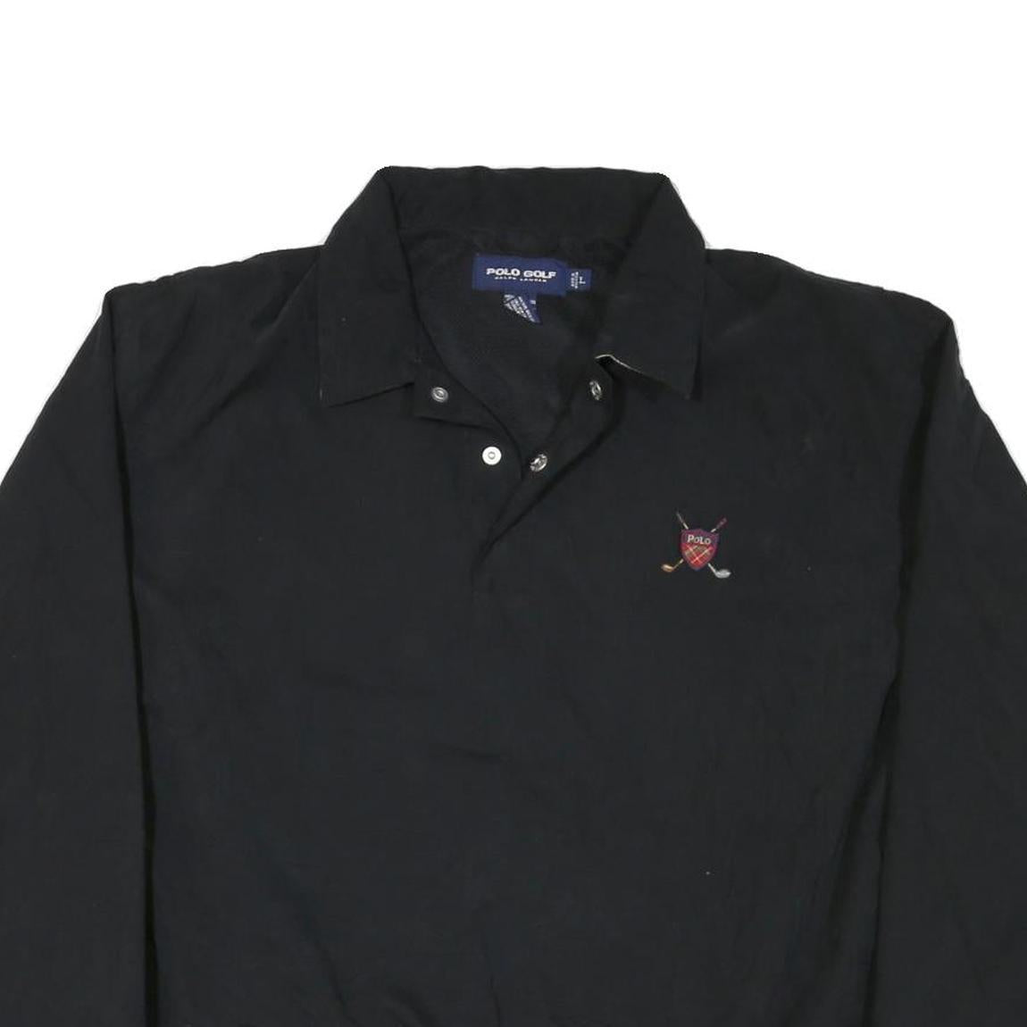 POLO SPORT RALPH LAUREN Mens Black Pullover Sweatshirt L Polo Golf Collar