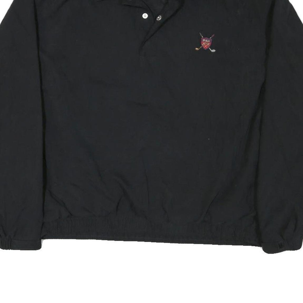 POLO SPORT RALPH LAUREN Mens Black Pullover Sweatshirt L Polo Golf Collar