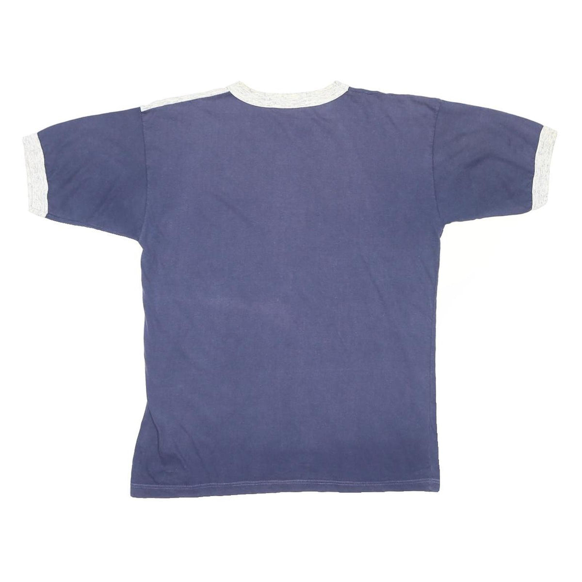 FILA Mens Blue & Grey Vertical Logo Graphic T-Shirt L Short Sleeve Crew Neck