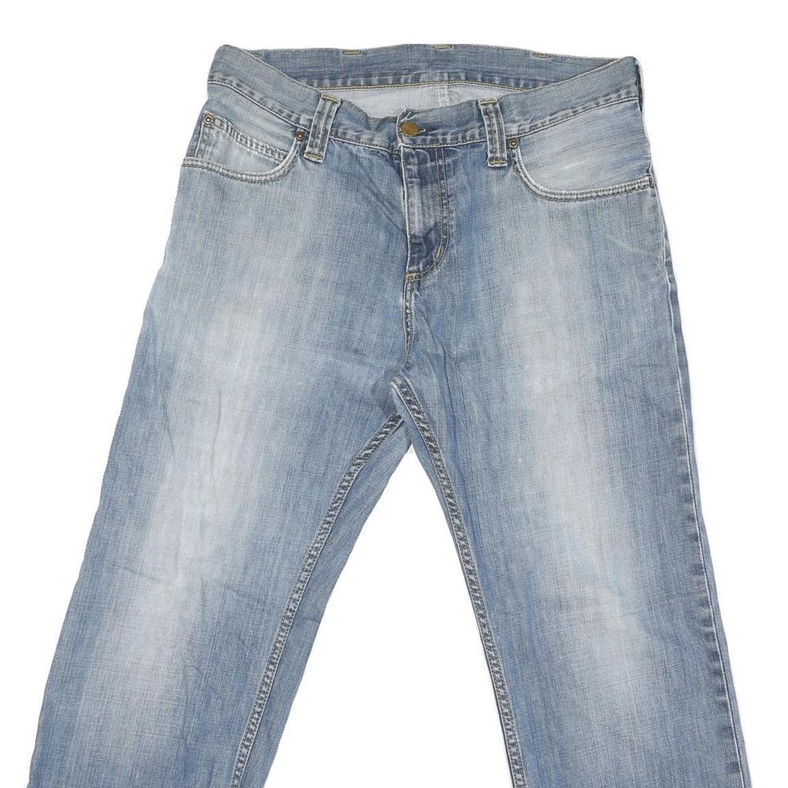 CARHARTT Mens Jeans Blue Regular Straight Denim Light W32 L28 Zip Cotton Blend