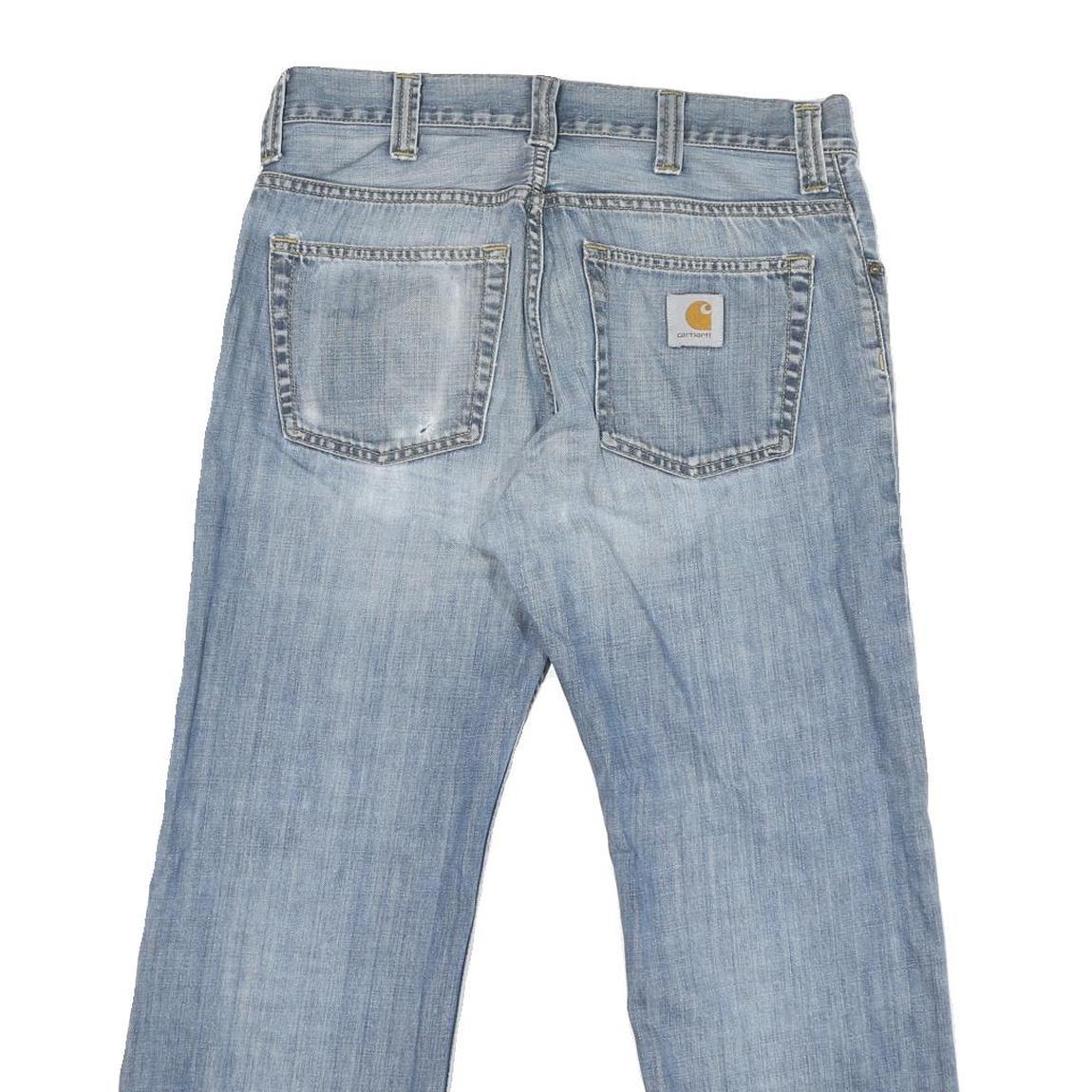 CARHARTT Mens Jeans Blue Regular Straight Denim Light W32 L28 Zip Cotton Blend