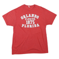 Mens Red Orlando Florida 1875 Graphic T-Shirt M Short Sleeve Crew Neck Casual