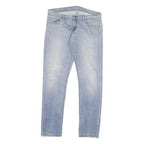 CARHARTT Mens Jeans Blue Slim Skinny Denim Light W34 L34 Casual Zip Cotton Blend