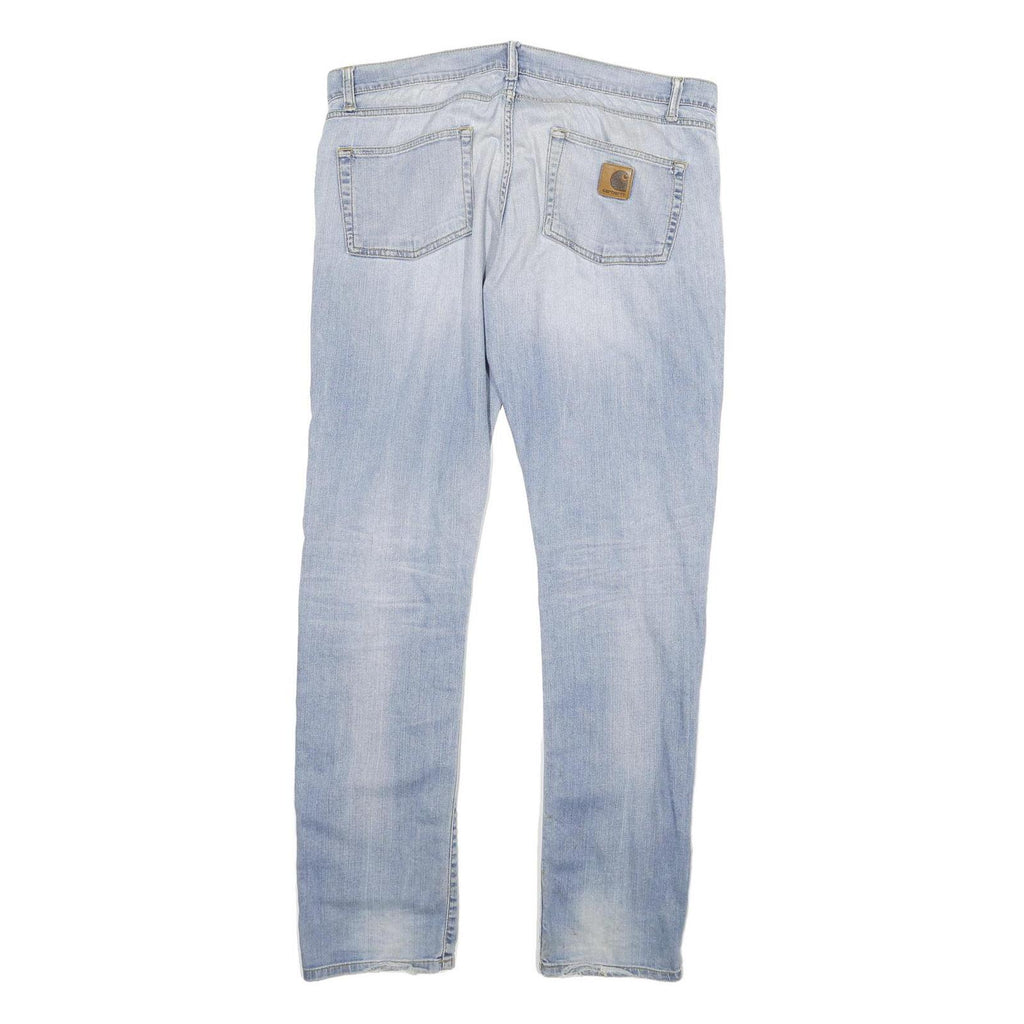 CARHARTT Mens Jeans Blue Slim Skinny Denim Light W34 L34 Casual Zip Cotton Blend