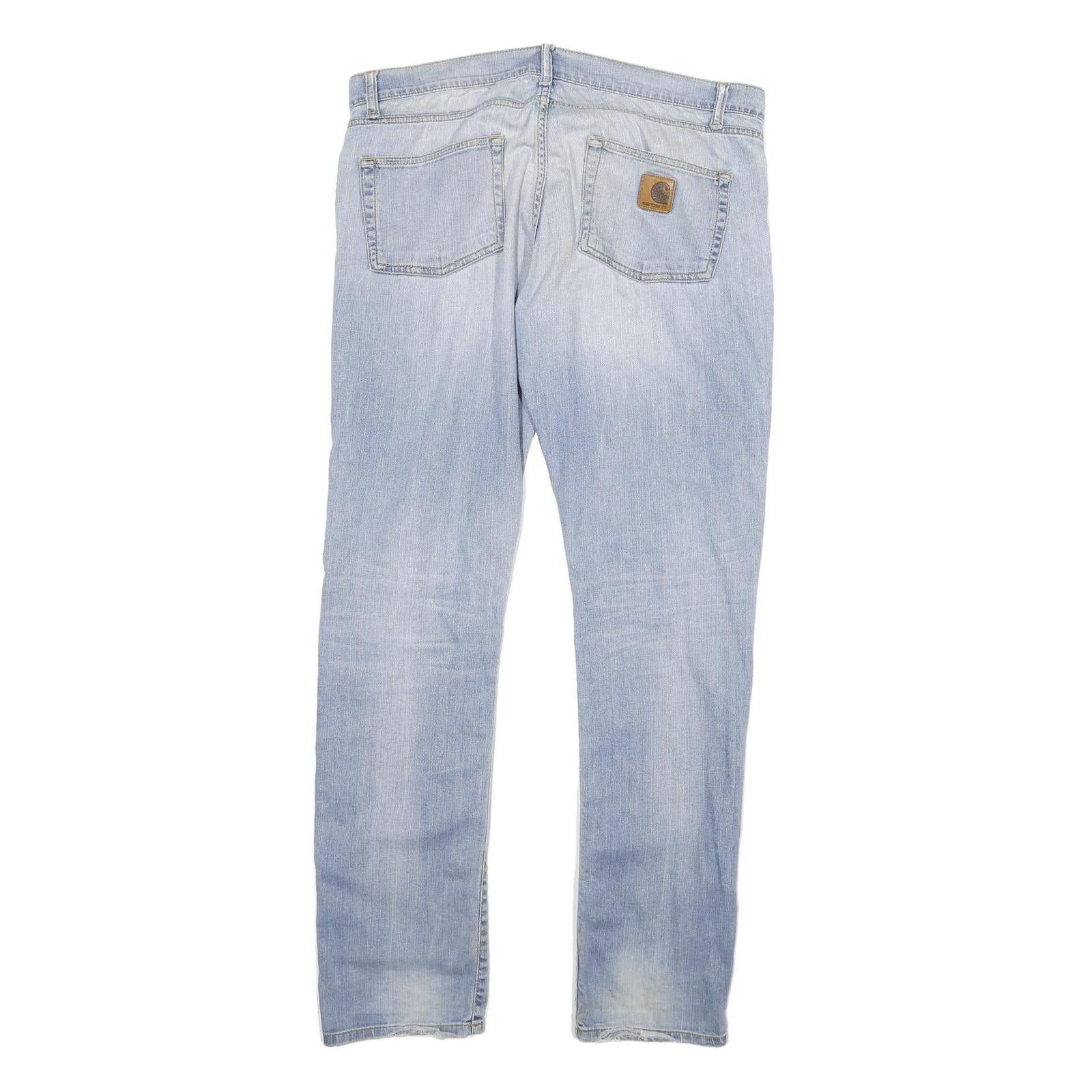 CARHARTT Mens Jeans Blue Slim Skinny Denim Light W34 L34 Casual Zip Cotton Blend