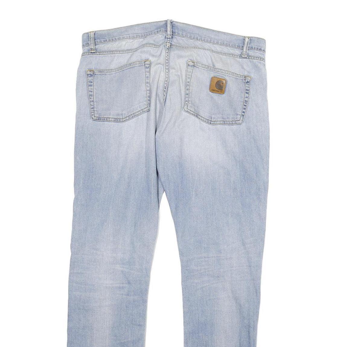 CARHARTT Mens Jeans Blue Slim Skinny Denim Light W34 L34 Casual Zip Cotton Blend