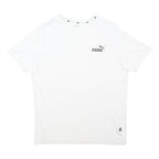 PUMA Mens White Logo Graphic T-Shirt M Short Sleeve Crew Neck Casual Wear
