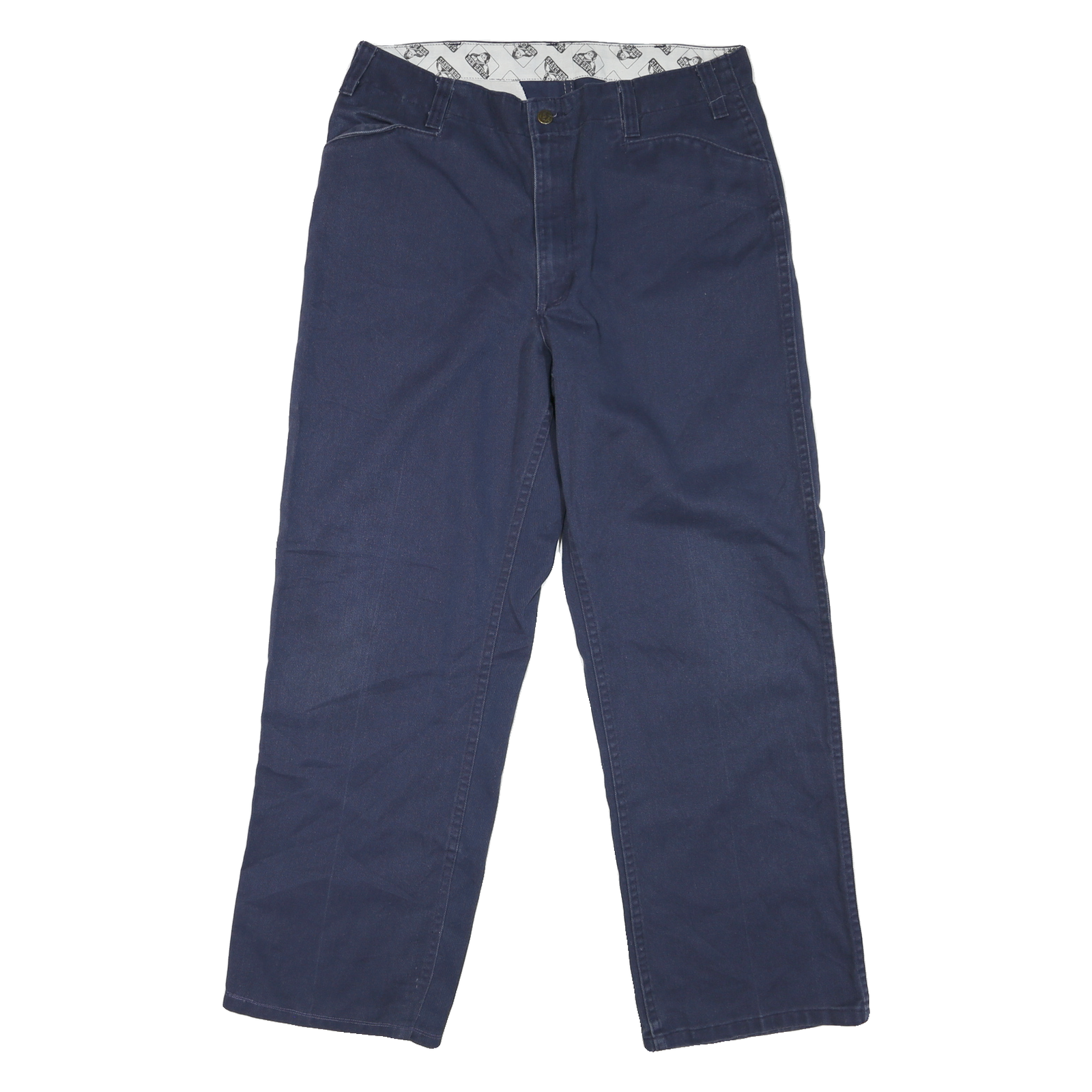 BEN DAVIS Mens Cotton Blend Navy Regular Straight Trousers W36 L30 Workwear