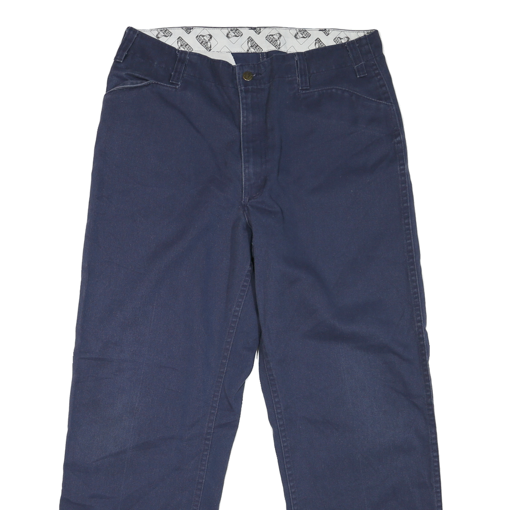 BEN DAVIS Mens Cotton Blend Navy Regular Straight Trousers W36 L30 Workwear