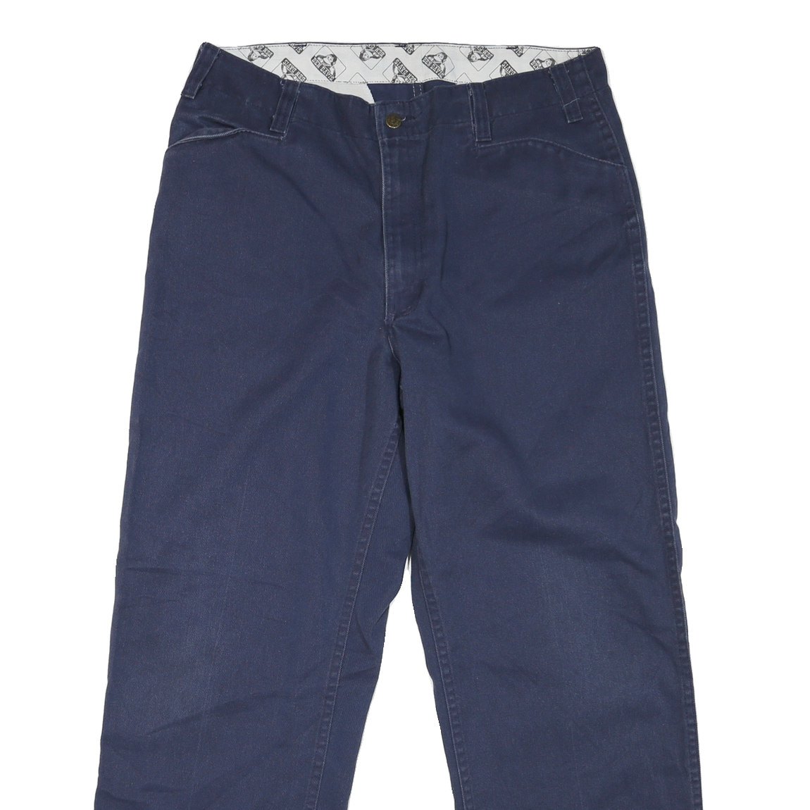 BEN DAVIS Mens Cotton Blend Navy Regular Straight Trousers W36 L30 Workwear