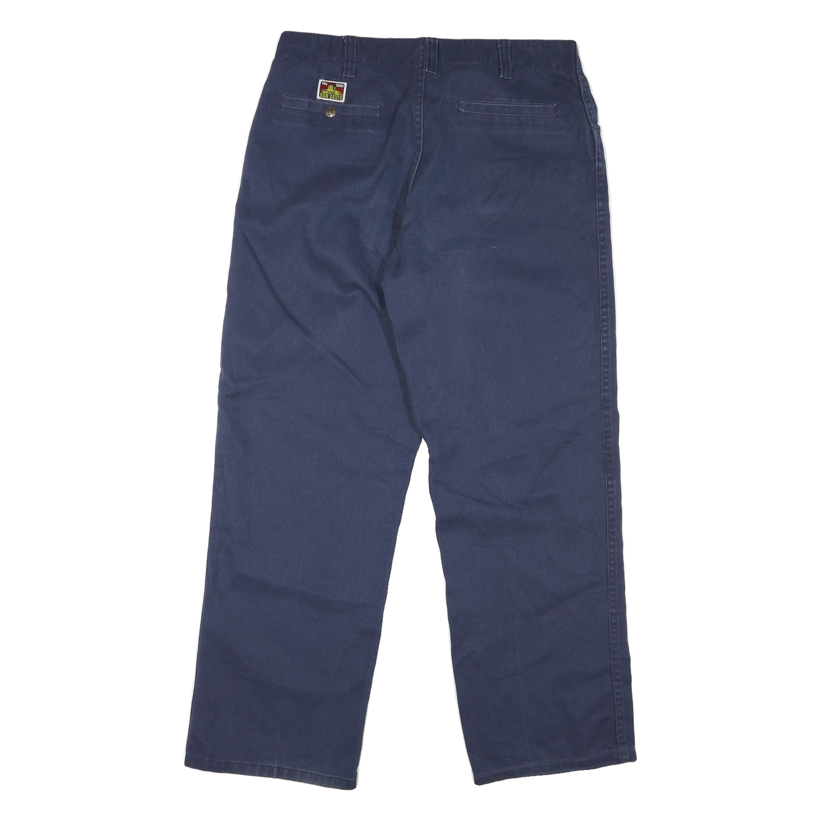 BEN DAVIS Mens Cotton Blend Navy Regular Straight Trousers W36 L30 Workwear