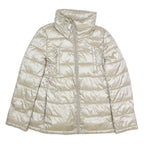 CALVIN KLEIN Womens Cream Puffer Jacket XS Polyester Blend Zip Lightweight