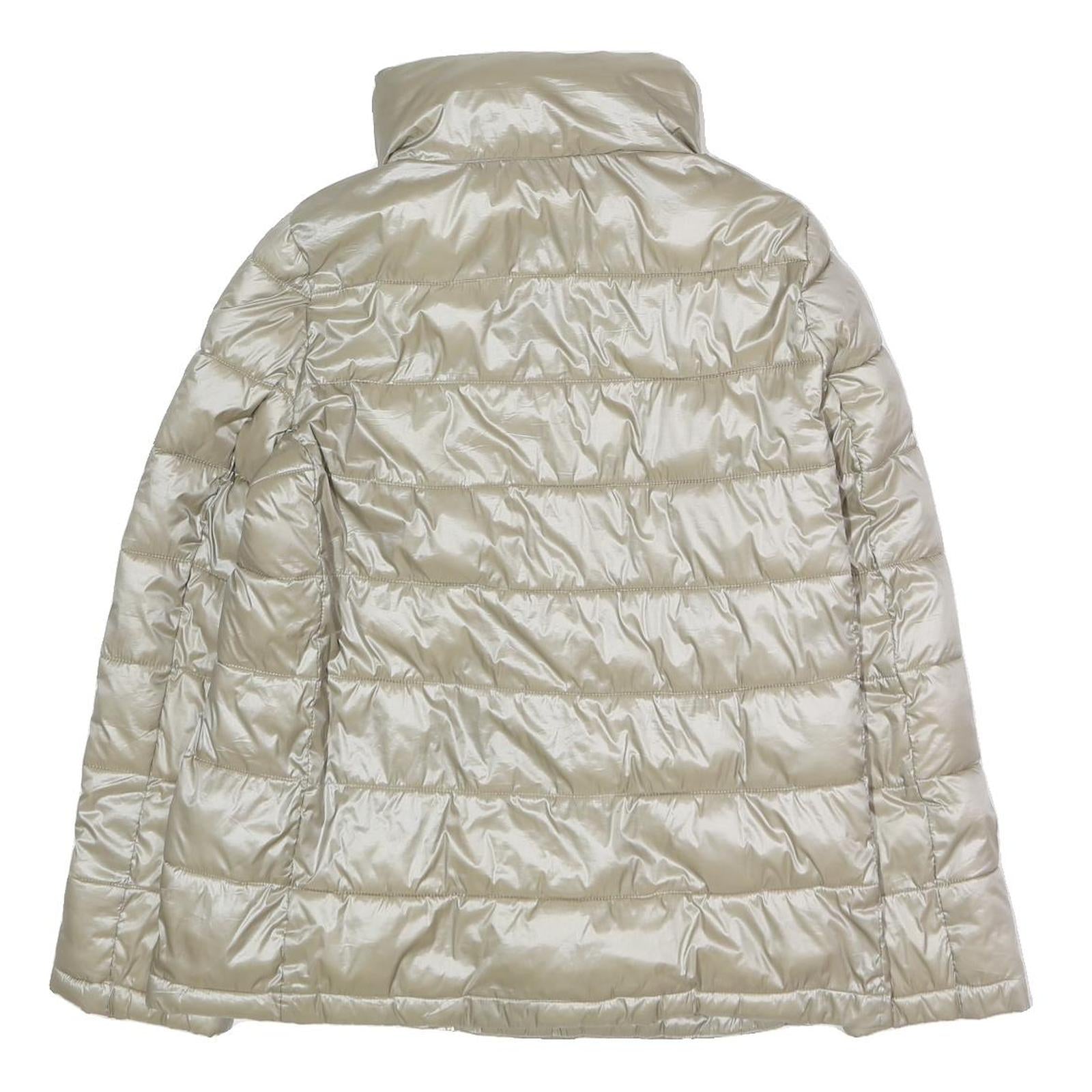 CALVIN KLEIN Womens Cream Puffer Jacket XS Polyester Blend Zip Lightweight