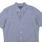 BANANA REPUBLIC Mens Blue & White Dotted Short Sleeve Shirt M Cotton Blend