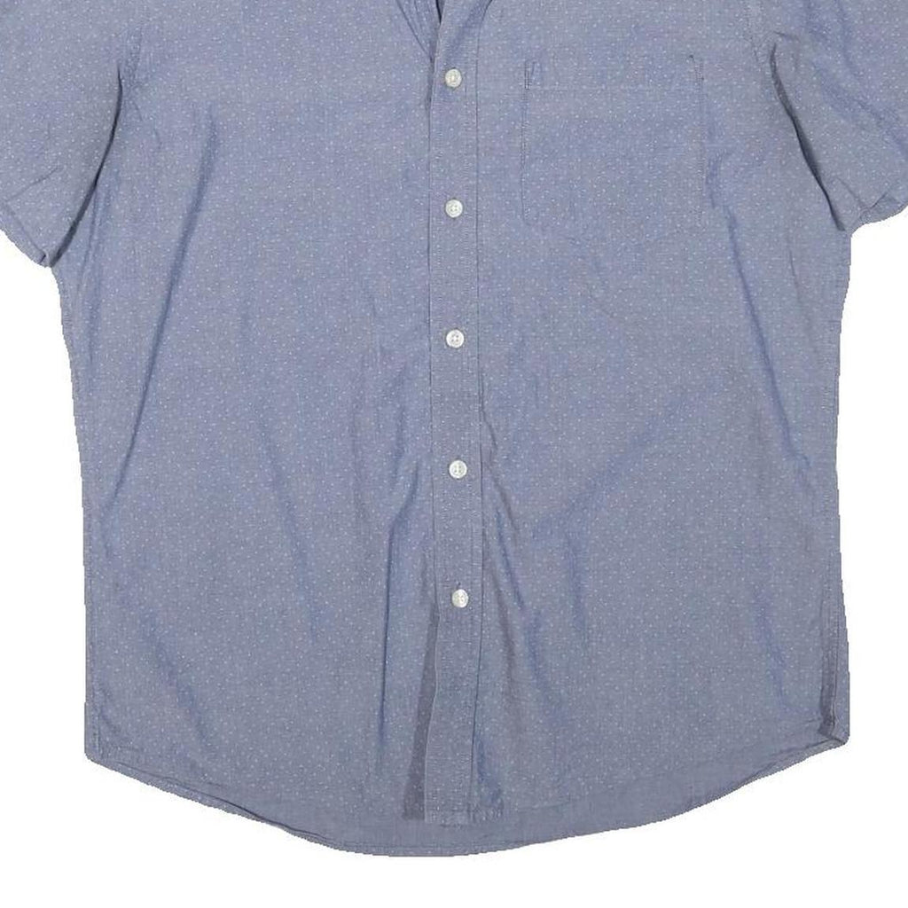 BANANA REPUBLIC Mens Blue & White Dotted Short Sleeve Shirt M Cotton Blend