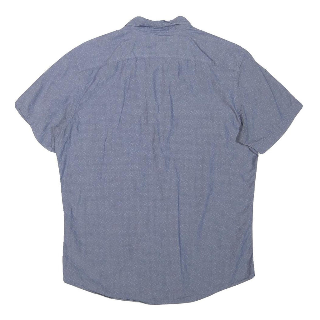 BANANA REPUBLIC Mens Blue & White Dotted Short Sleeve Shirt M Cotton Blend