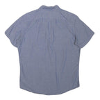 BANANA REPUBLIC Mens Blue & White Dotted Short Sleeve Shirt M Cotton Blend