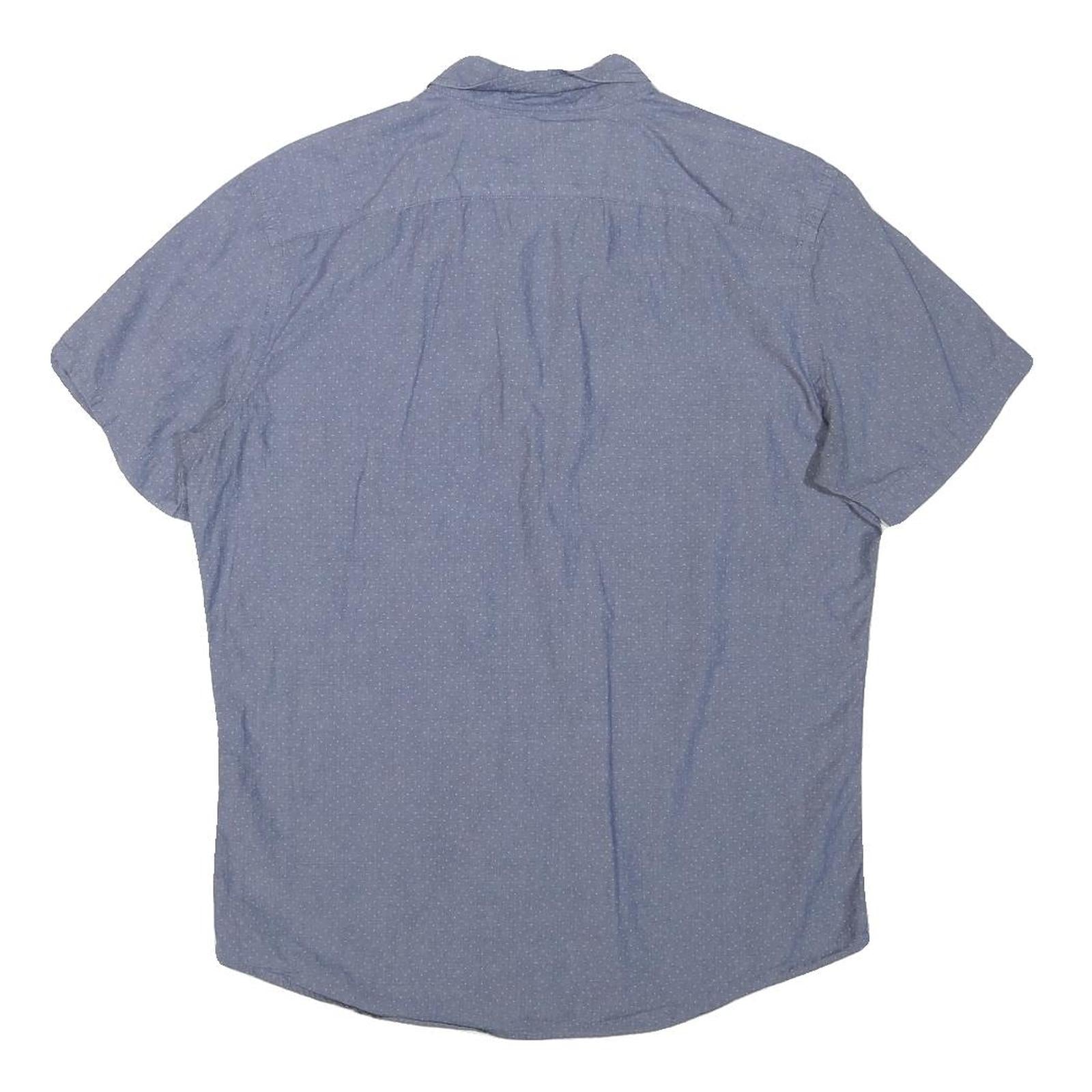 BANANA REPUBLIC Mens Blue & White Dotted Short Sleeve Shirt M Cotton Blend