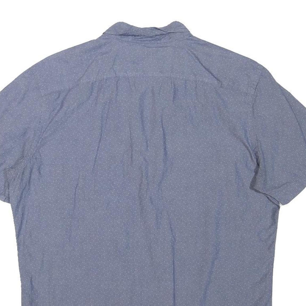 BANANA REPUBLIC Mens Blue & White Dotted Short Sleeve Shirt M Cotton Blend
