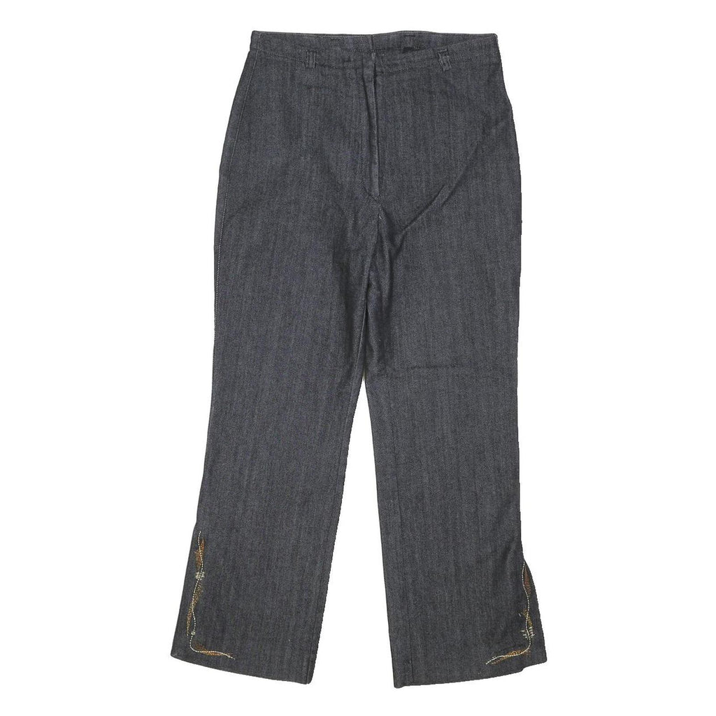 ZERRES Womens Jeans Relaxed Straight Denim Dark W28 L26 Embroidered Detail