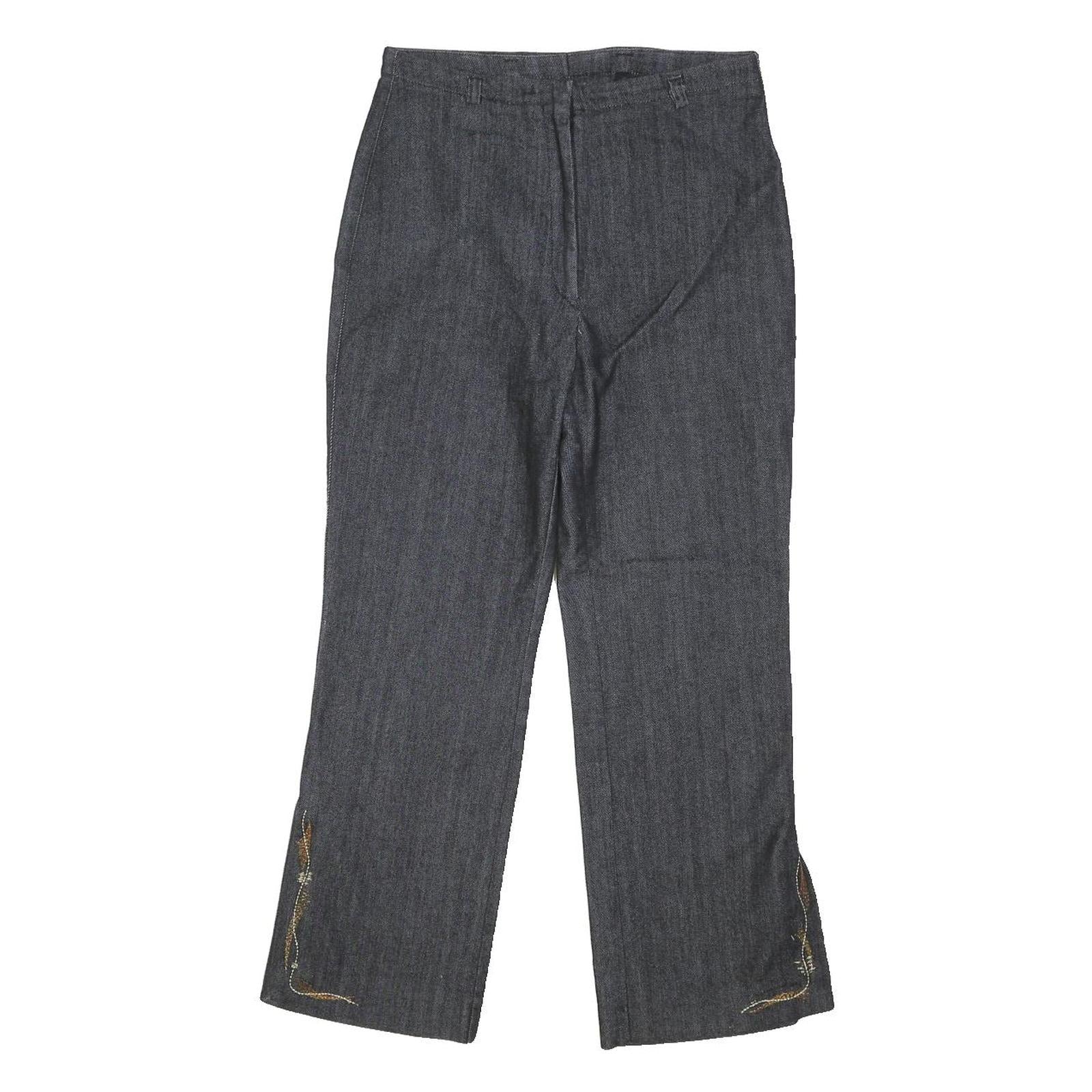 ZERRES Womens Jeans Relaxed Straight Denim Dark W28 L26 Embroidered Detail