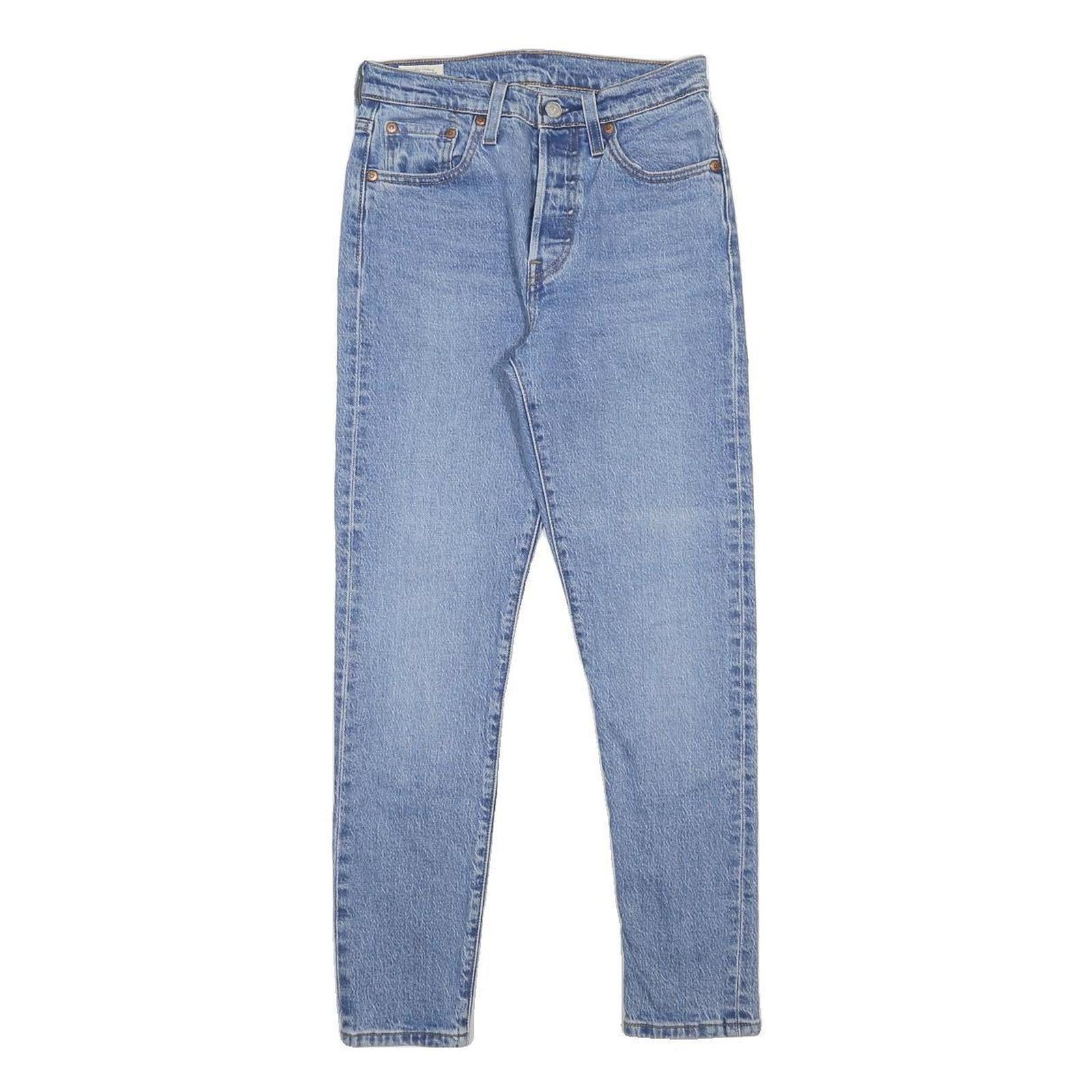 LEVI'S 501S BIG E Womens Jeans Blue Slim Skinny Denim W25 L28 Classic Cotton