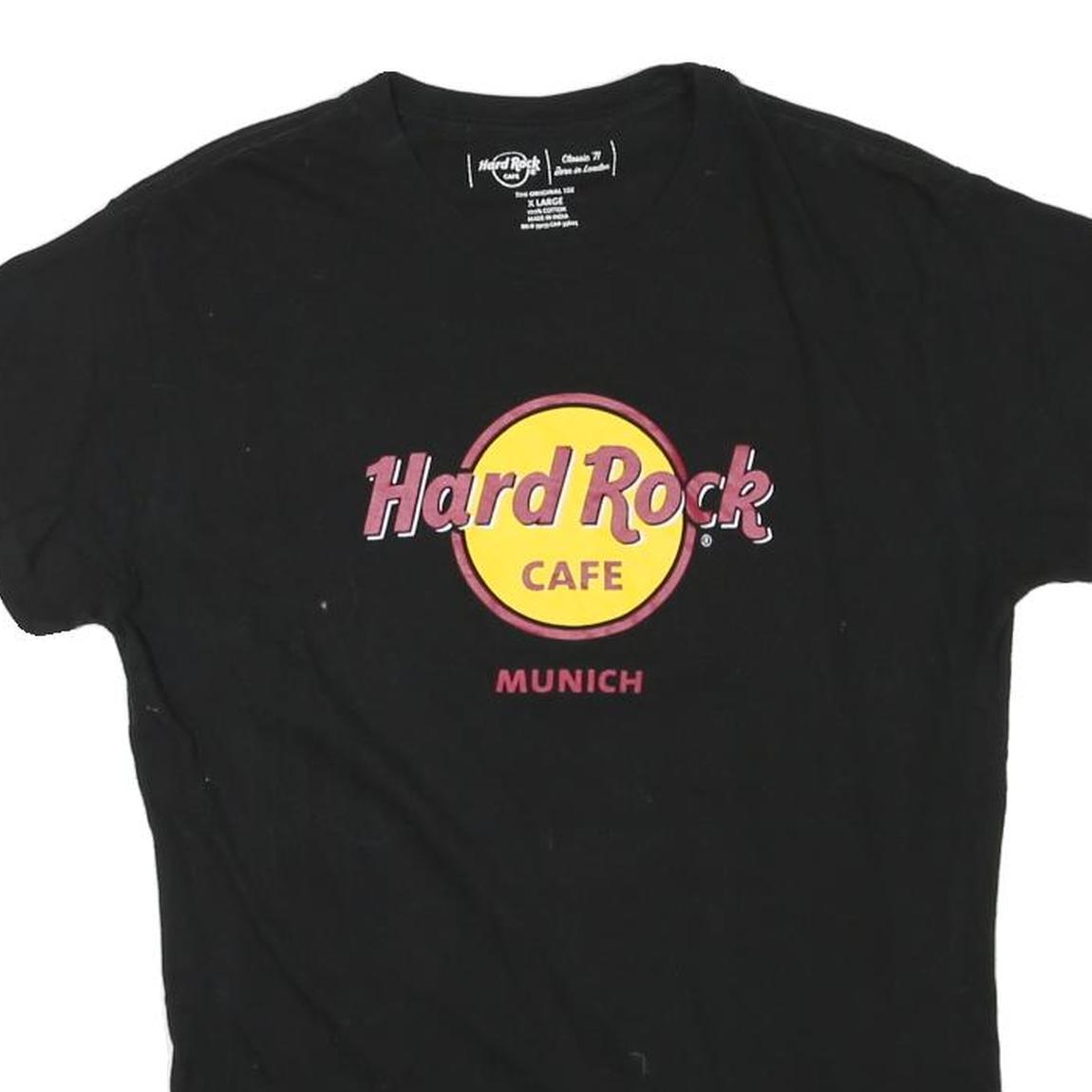 HARD ROCK CAFE Womens Black Munich T-Shirt XL Short Sleeve Crew Neck Cotton