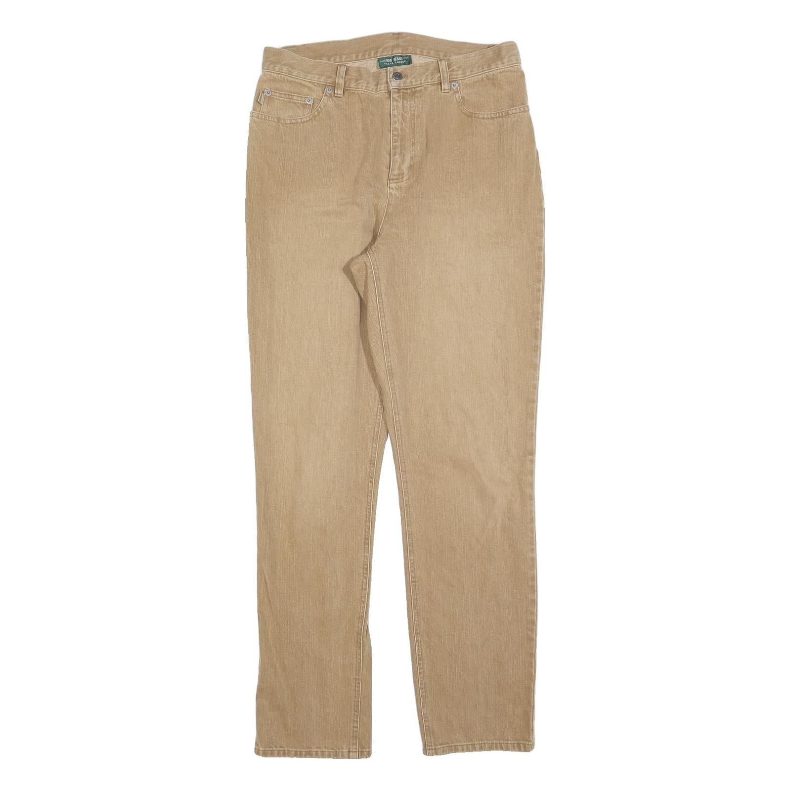 LAUREN RALPH LAUREN Womens Jeans Beige Regular Straight Denim Regular W32 L32