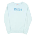 KAPPA Womens Light Blue Sweatshirt Crew Neck M Cotton Blend Logo Print