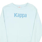 KAPPA Womens Light Blue Sweatshirt Crew Neck M Cotton Blend Logo Print