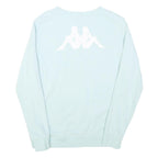 KAPPA Womens Light Blue Sweatshirt Crew Neck M Cotton Blend Logo Print