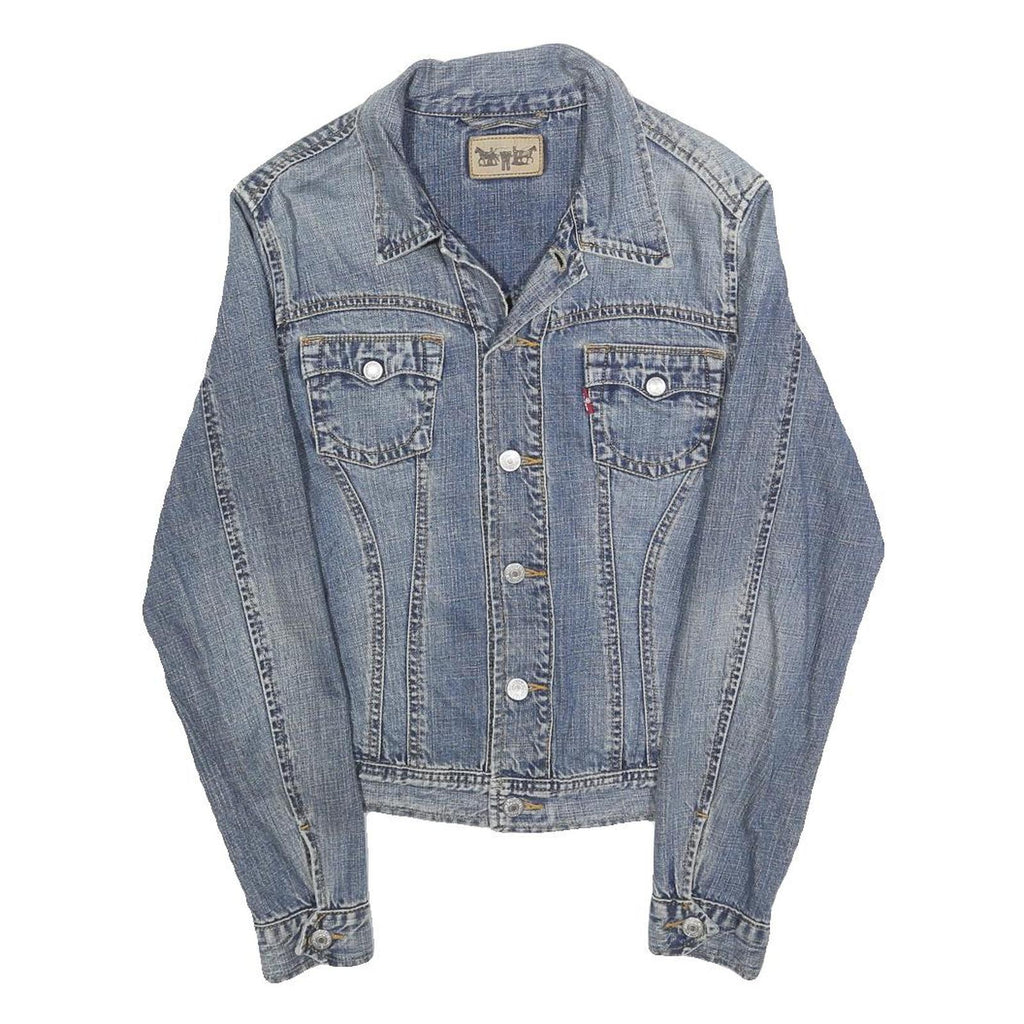 LEVI'S Womens Blue Denim Button Jacket S Cotton Classic Casual Retro