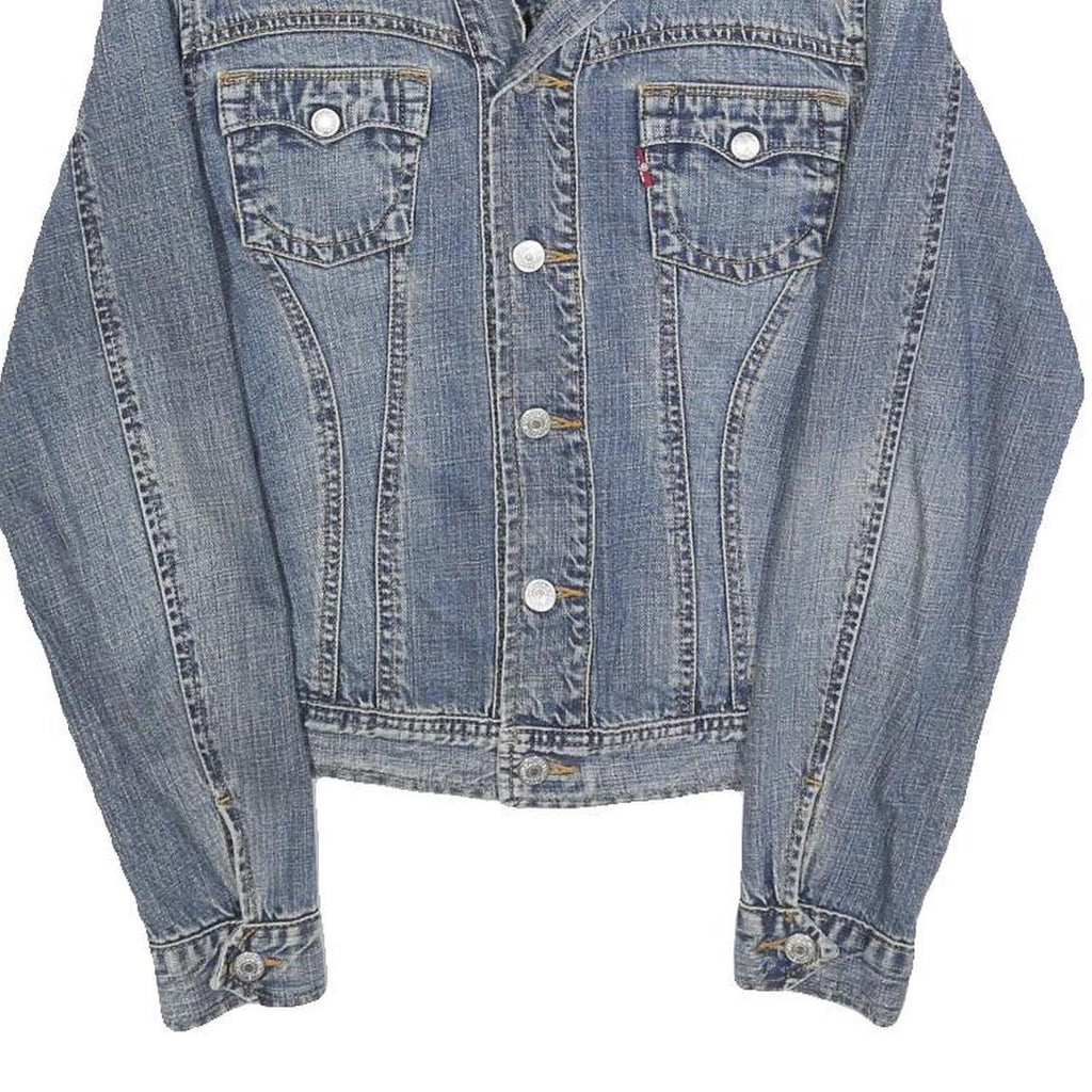 LEVI'S Womens Blue Denim Button Jacket S Cotton Classic Casual Retro