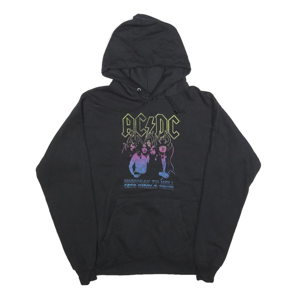 ACDC Mens Black Highway To Hell 1979 World Tour Pullover Hoodie S Cotton