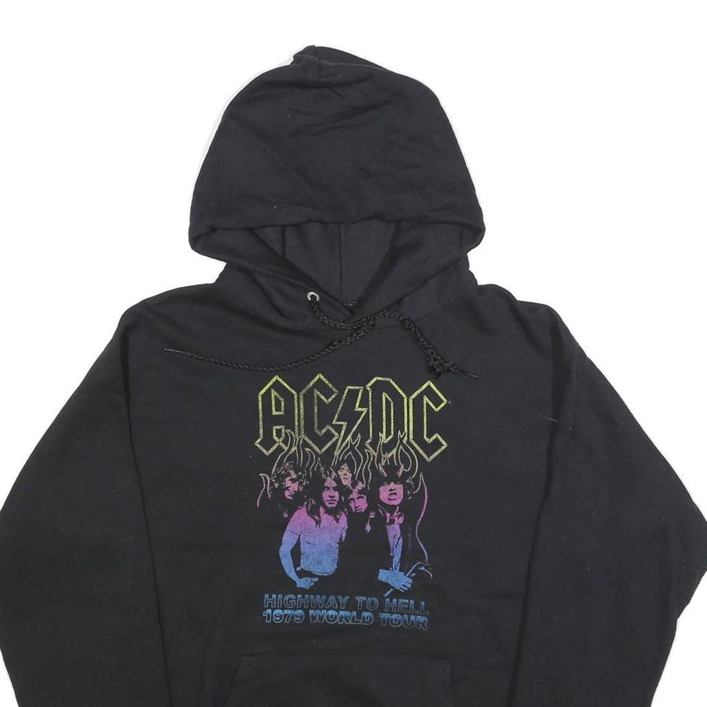 ACDC Mens Black Highway To Hell 1979 World Tour Pullover Hoodie S Cotton