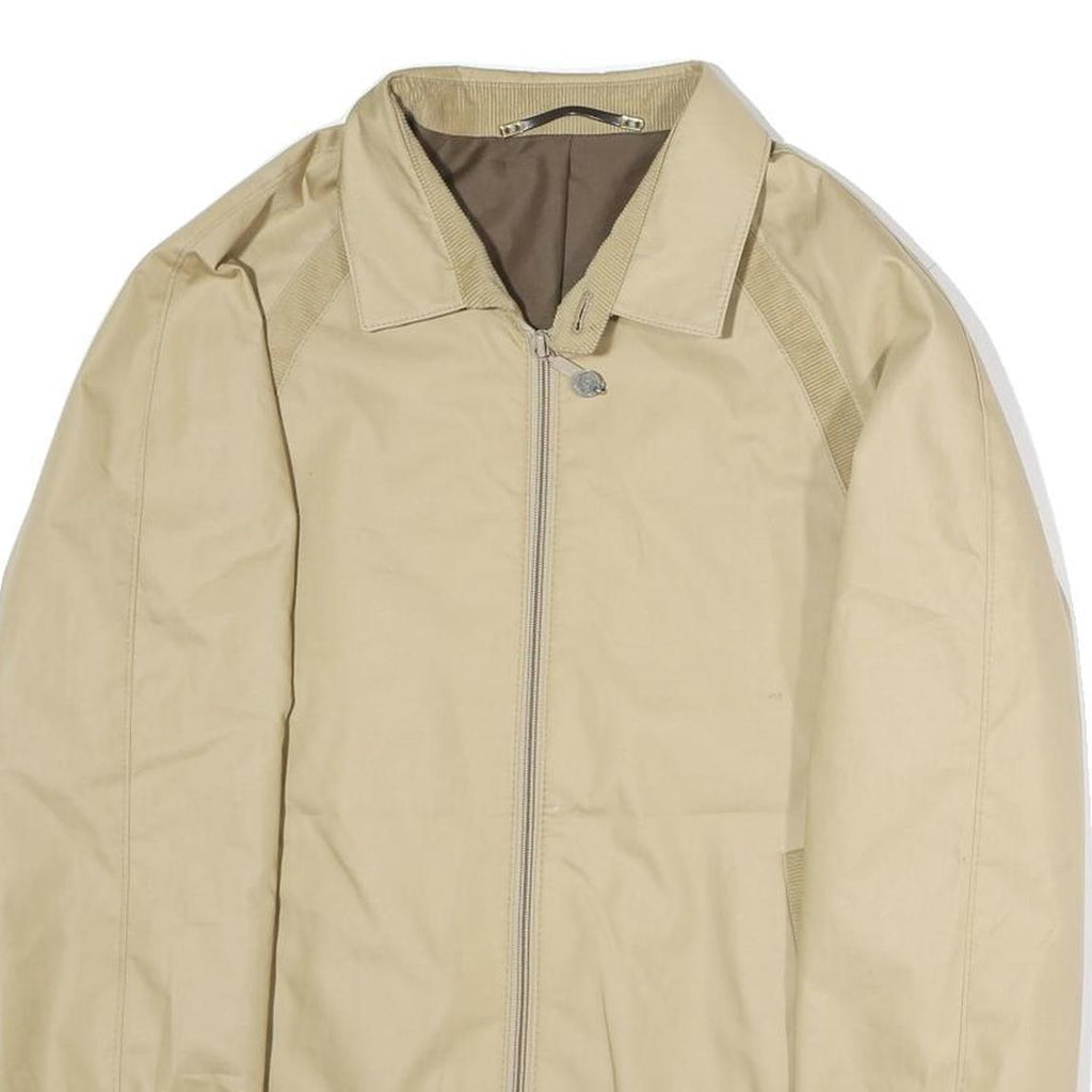 Mens Beige Polyester Zip Jacket M Classic Plain Casual Lightweight Outerwear