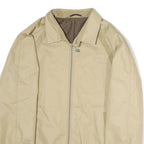 Mens Beige Polyester Zip Jacket M Classic Plain Casual Lightweight Outerwear