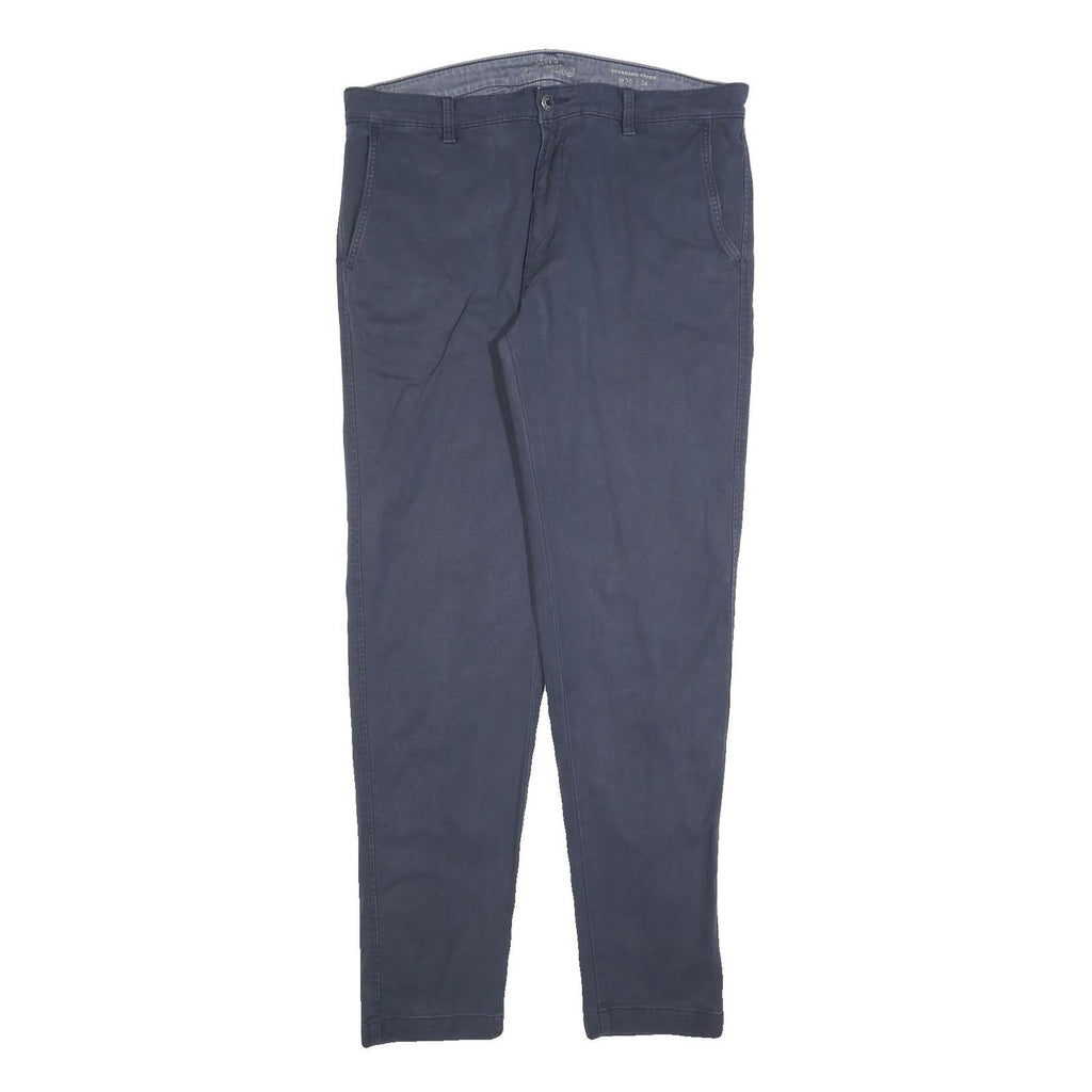 LEVI'S Mens Cotton Blend Navy Regular Fit Straight Leg Trousers W36 L34 Casual