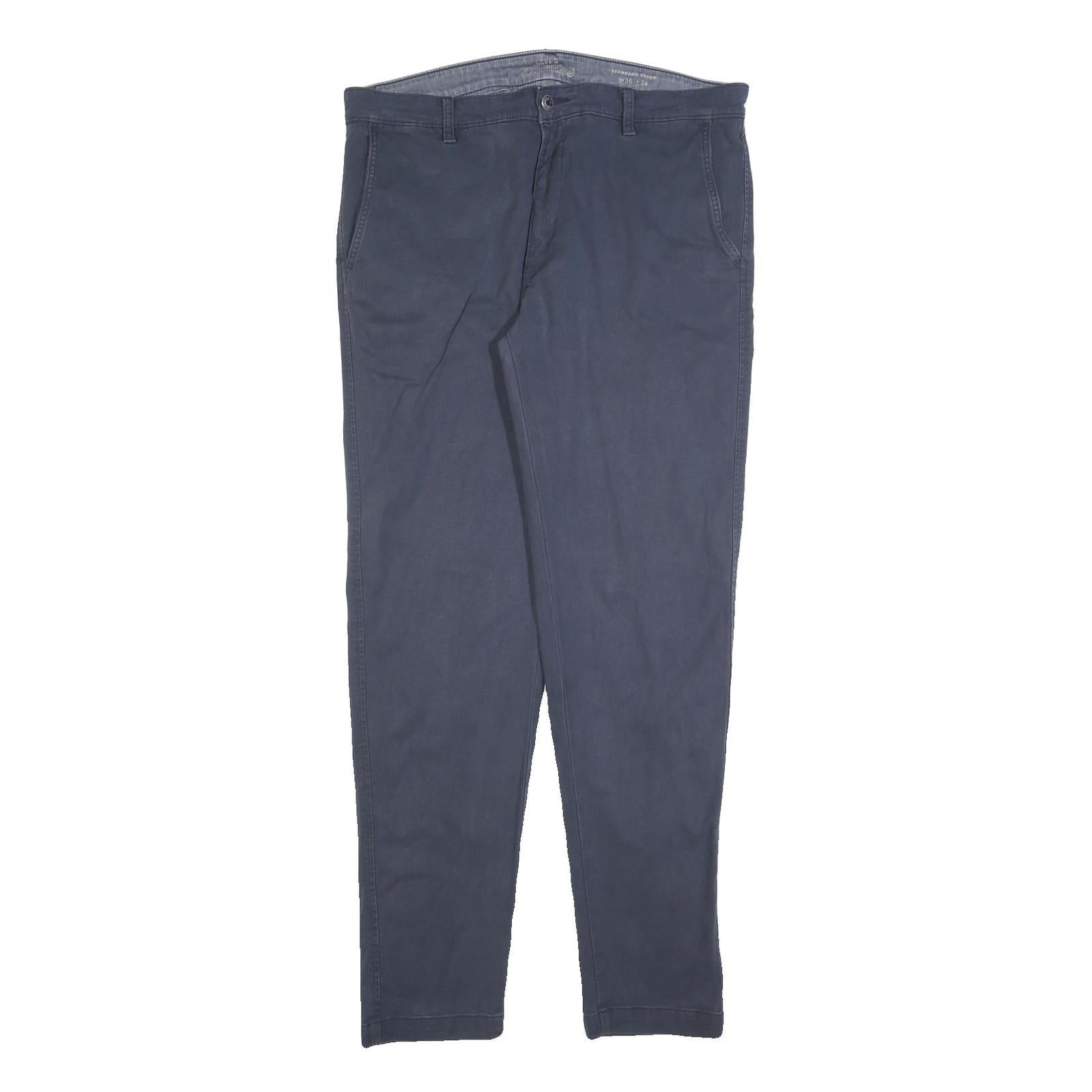 LEVI'S Mens Cotton Blend Navy Regular Fit Straight Leg Trousers W36 L34 Casual