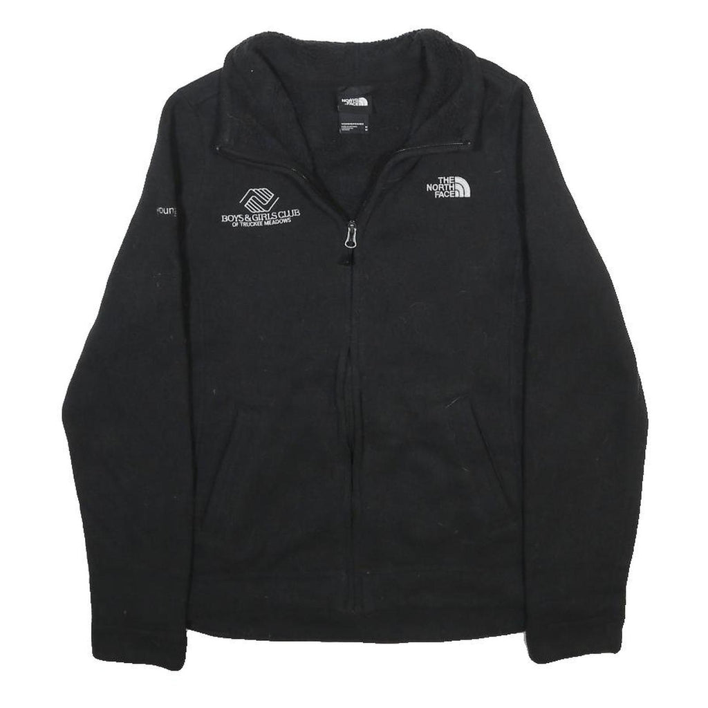 THE NORTH FACE Womens Black Fleece Jacket M Polyester Zip Logo Embroidered