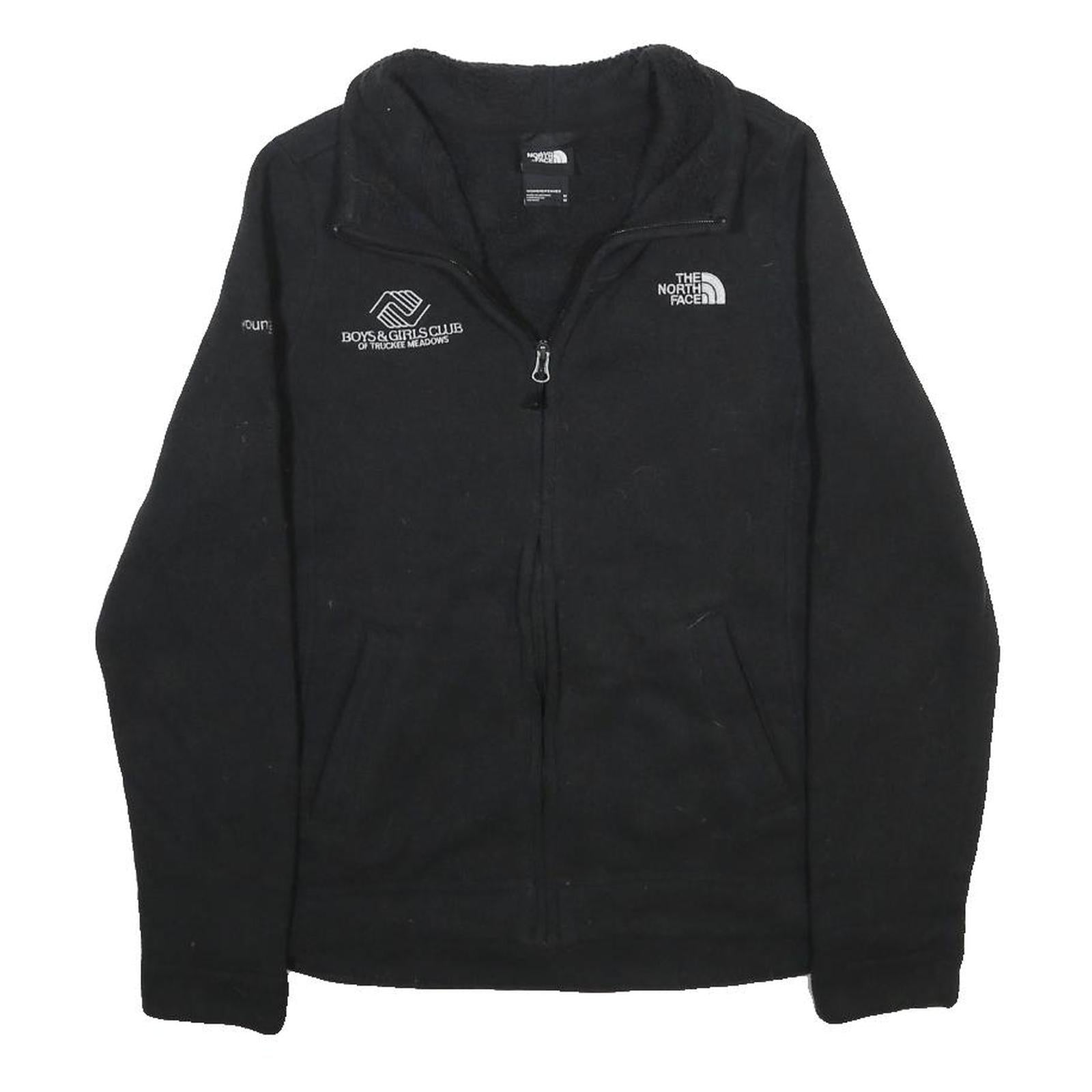 THE NORTH FACE Womens Black Fleece Jacket M Polyester Zip Logo Embroidered