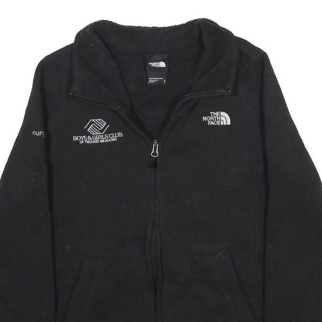 THE NORTH FACE Womens Black Fleece Jacket M Polyester Zip Logo Embroidered
