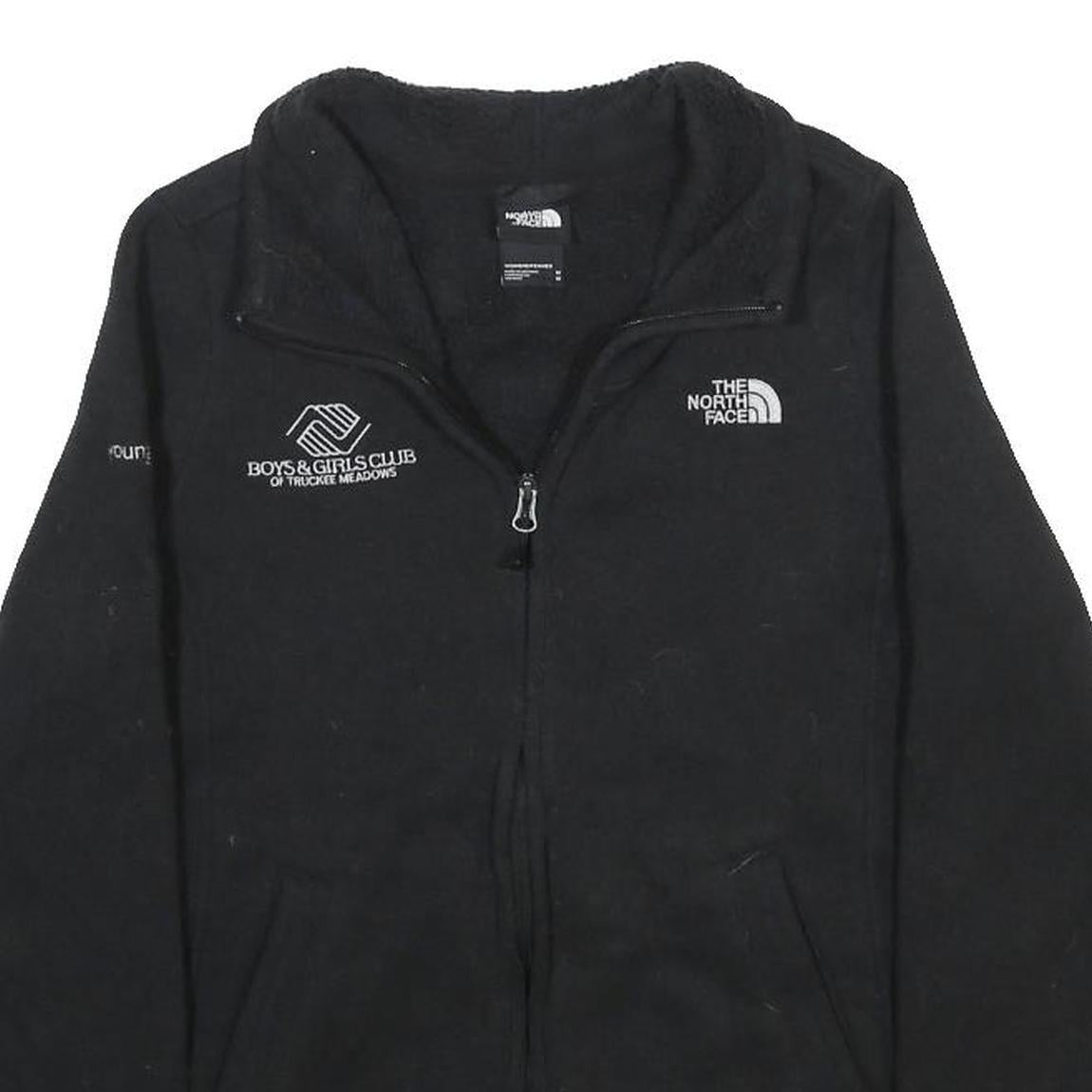 THE NORTH FACE Womens Black Fleece Jacket M Polyester Zip Logo Embroidered
