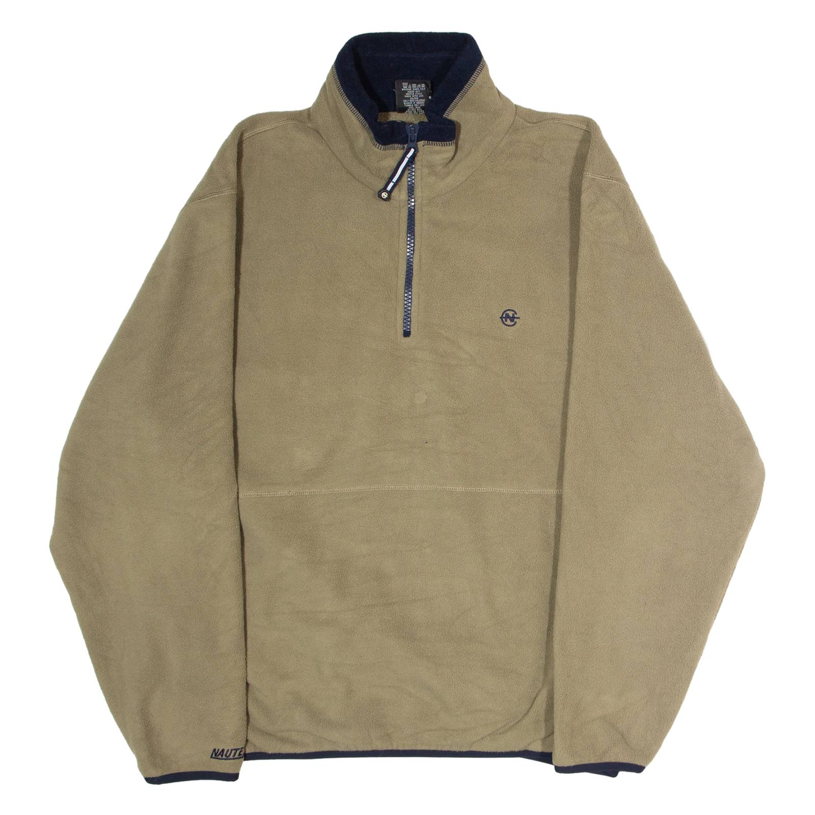 NAUTICA Mens Fleece Green 1/4 Zip L