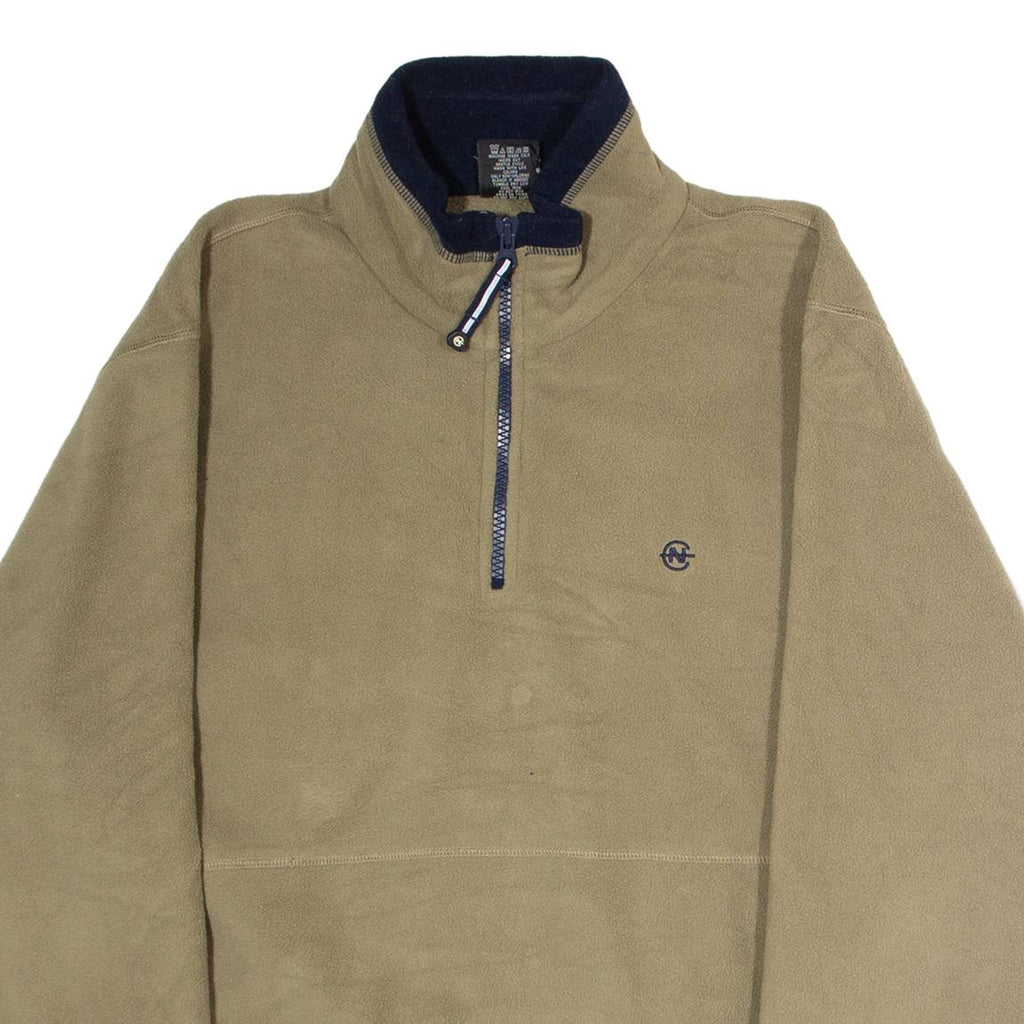 NAUTICA Mens Fleece Green 1/4 Zip L