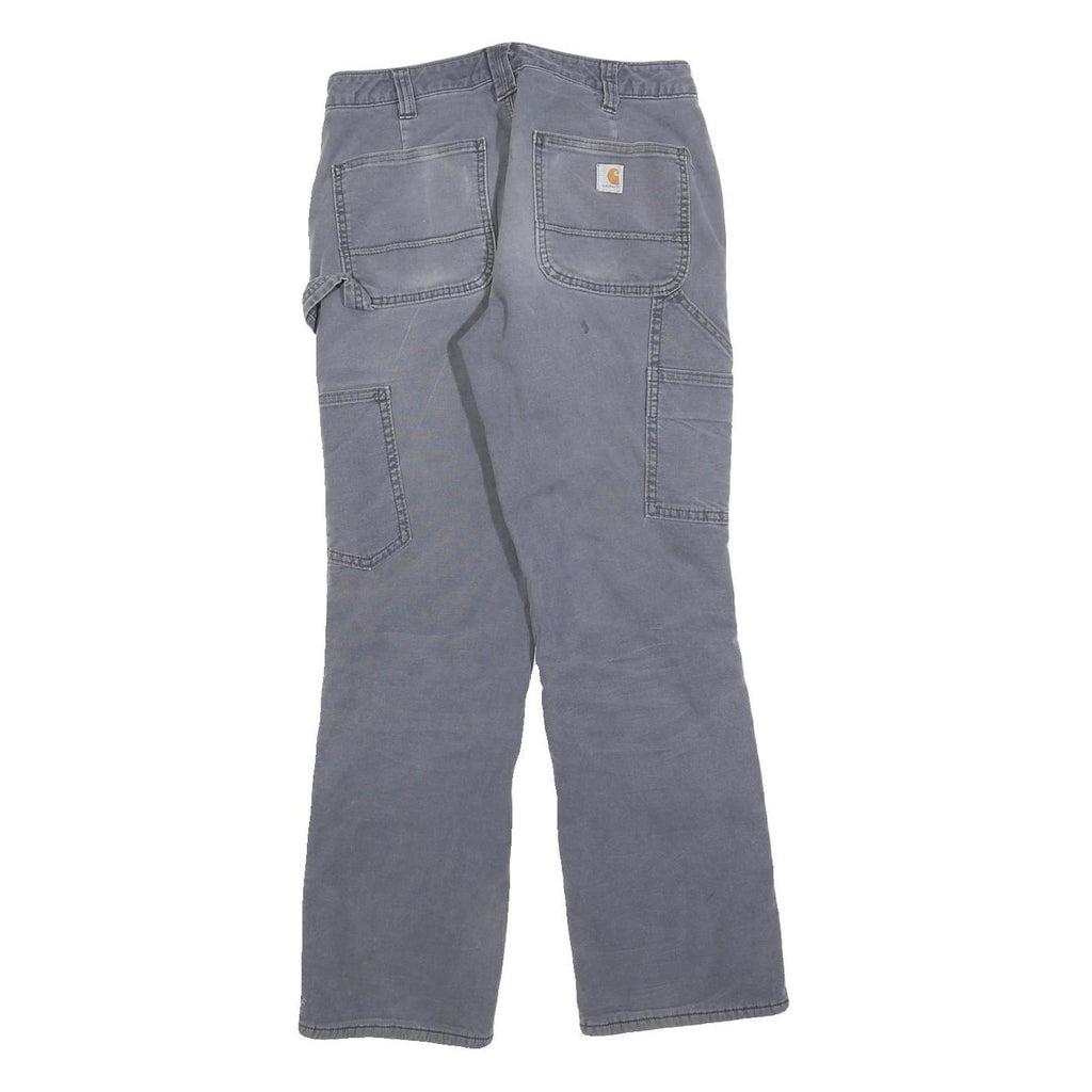 CARHARTT Womens Regular Blue Cotton Blend Zip Trousers W28 L28 Durable Workwear