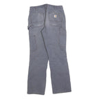 CARHARTT Womens Regular Blue Cotton Blend Zip Trousers W28 L28 Durable Workwear