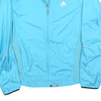 ADIDAS Womens Blue Lightweight Zip Jacket UK 14 Polyester Blend Athletic Outdoor